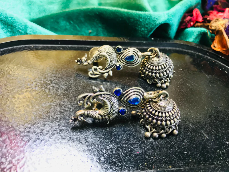 Oxidized Silver Earrings for Girls