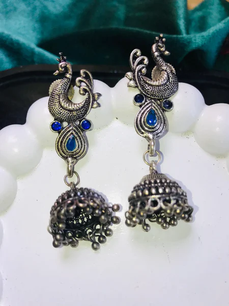 Oxidized Silver Earrings for Girls