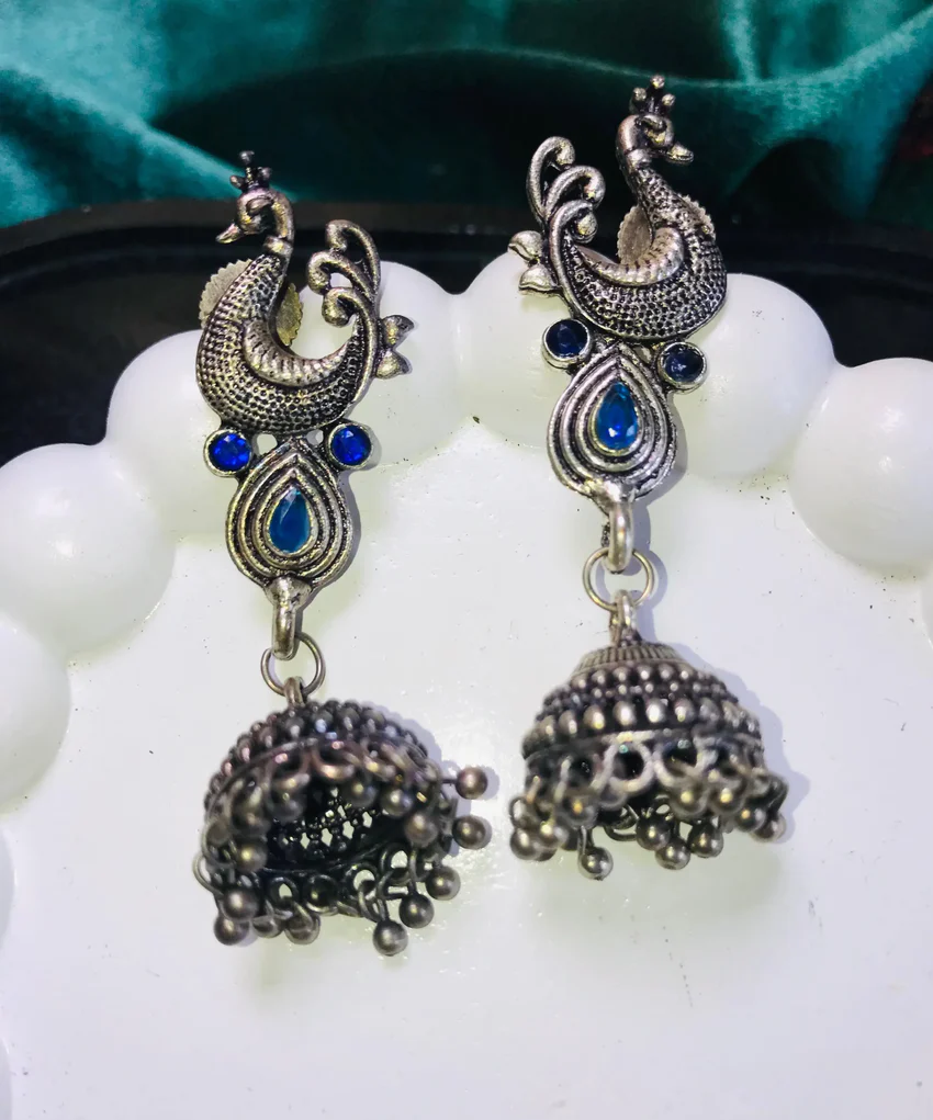 Oxidized Silver Earrings for Girls