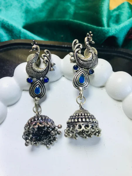 Oxidized Silver Earrings for Girls