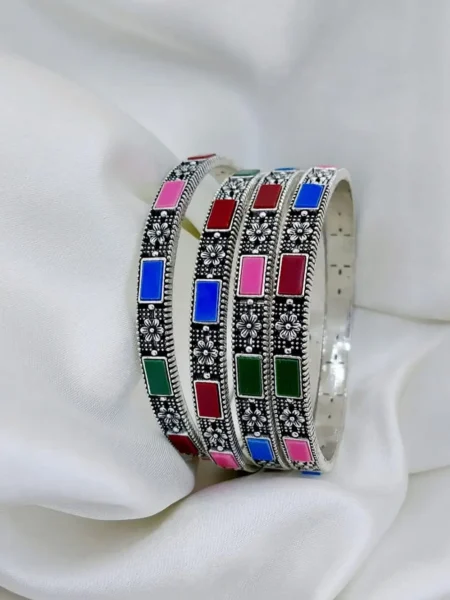 Silver Bangles Set