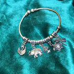 Charm Bangle Silver Bracelet for Women
