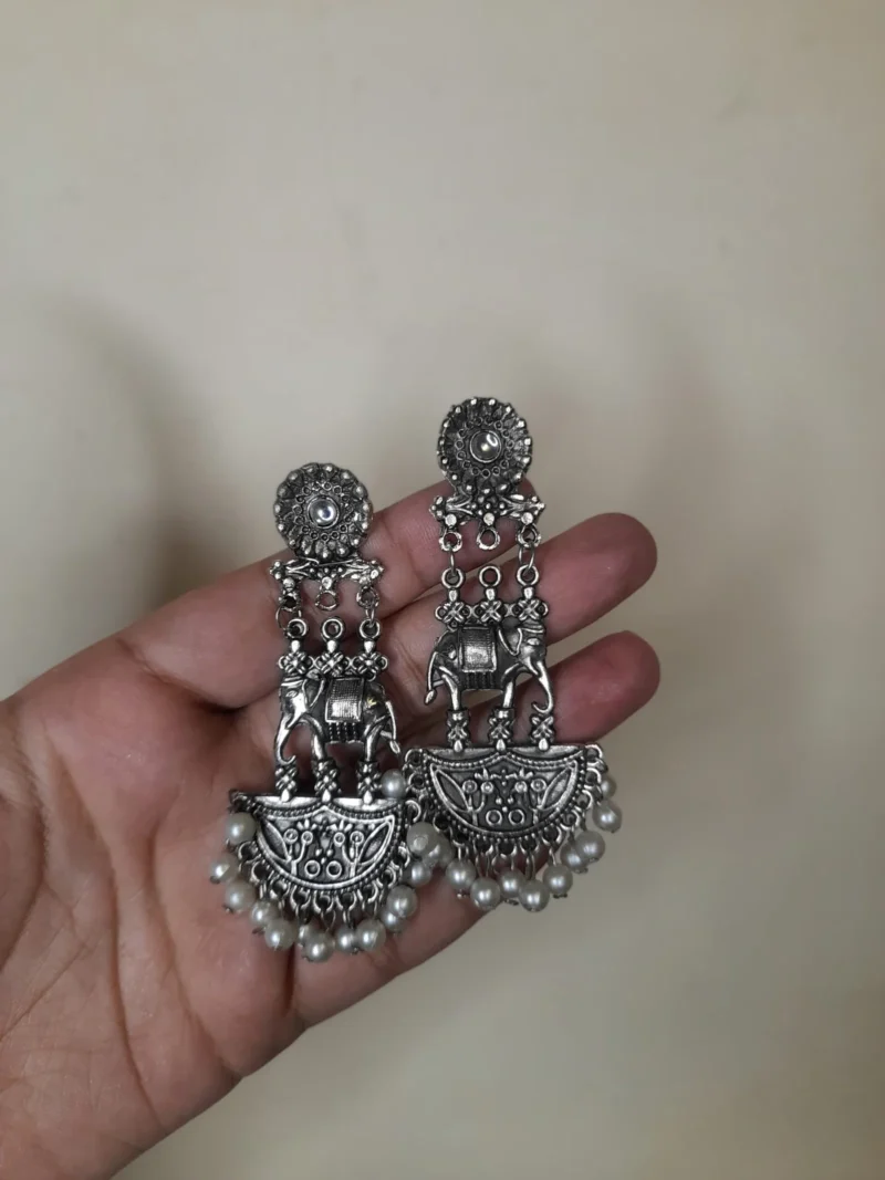 Silver Elephant Earrings