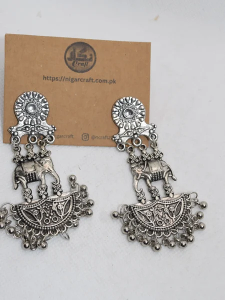 Silver Elephant Earrings