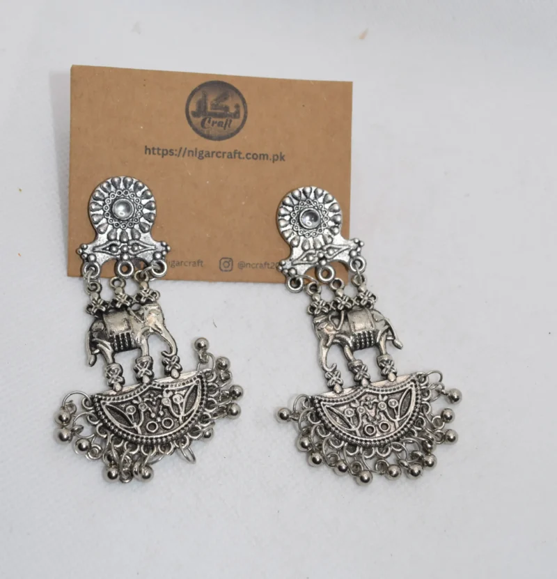 Silver Elephant Earrings