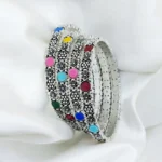 Silver Metal Bangles Set
