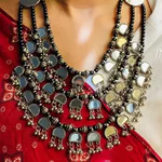 Silver Mirror Necklace Set