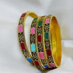 gold antique bangles set