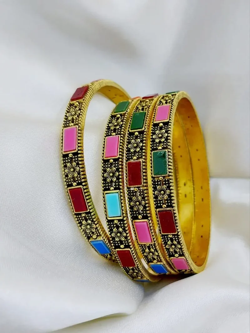 gold antique bangles set