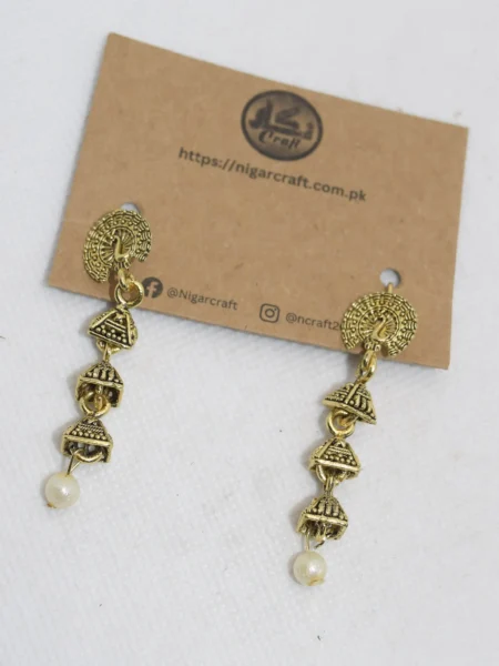 Dandi Jhumki Earrings Gold - Jewellery Brand in Pakistan (1)