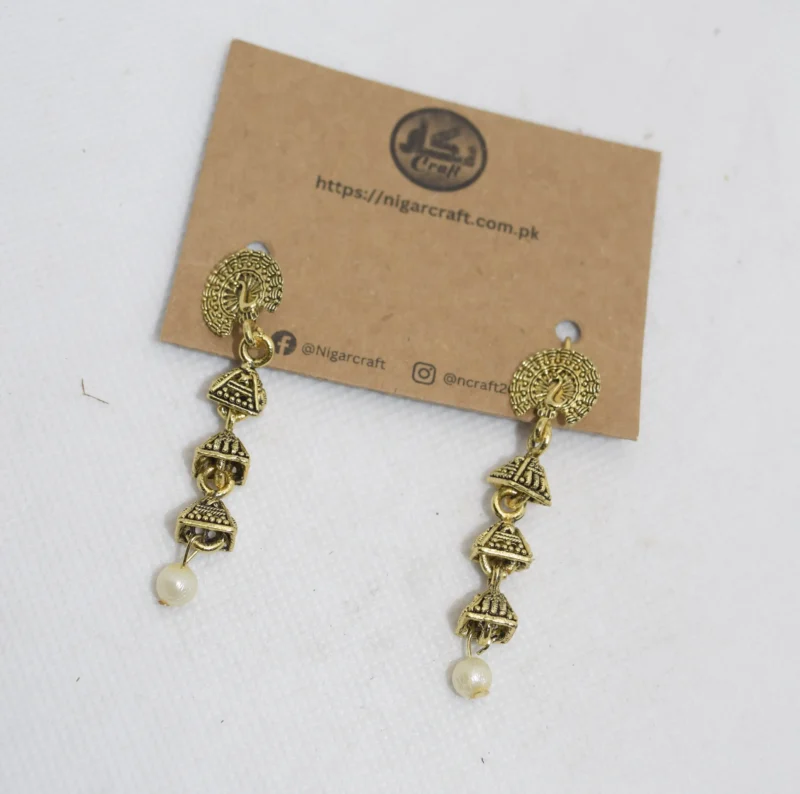 Dandi Jhumki Earrings Gold - Jewellery Brand in Pakistan (1)
