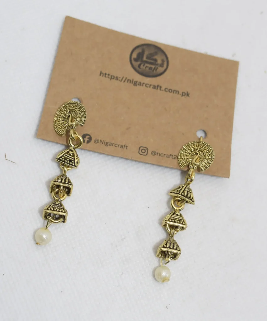 Dandi Jhumki Earrings Gold - Jewellery Brand in Pakistan (1)