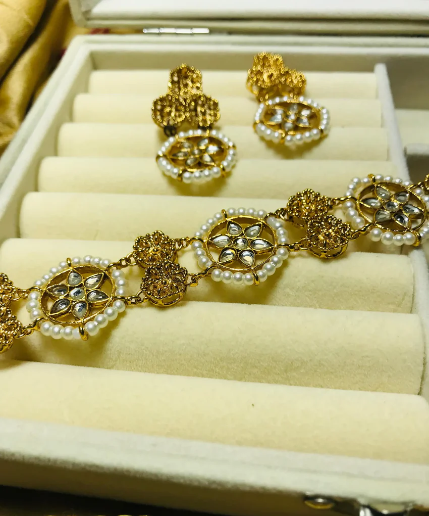 Delicate Pearl Kundan Choker Set