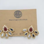 Gold Kundan Stud Earrings
