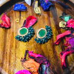 Green Kundan Stud Earrings