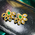 Green Kundan Stud Earrings (2)