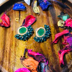 Green Kundan Stud Earrings