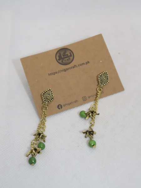 Long Chain Jhumki Earrings