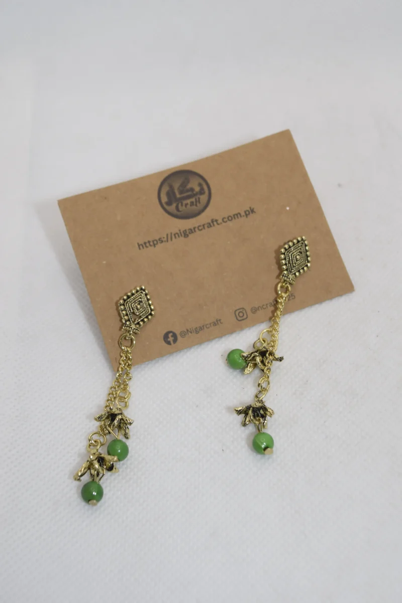 Long Chain Jhumki Earrings