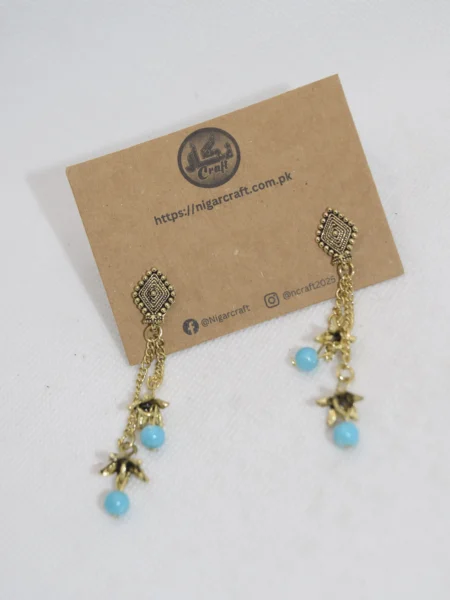 Long Chain Jhumki Earrings