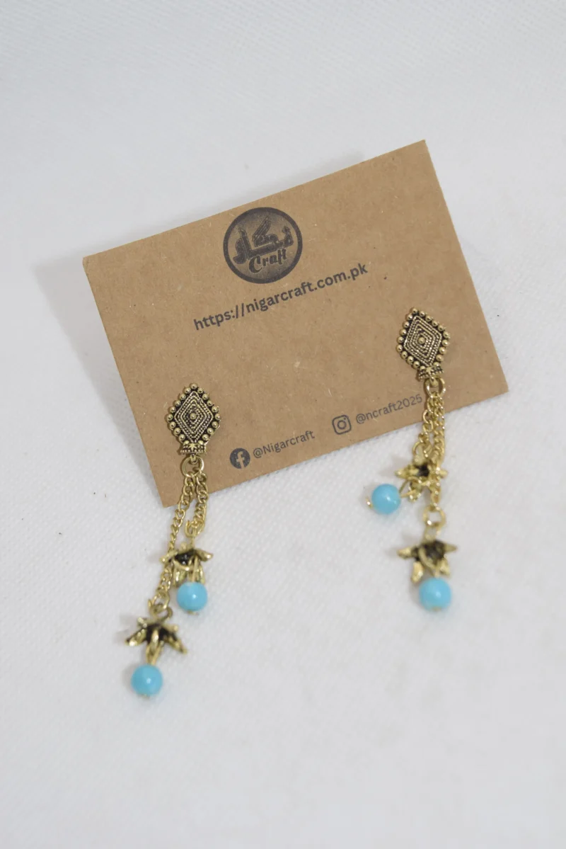Long Chain Jhumki Earrings