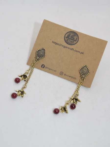 Long Chain Jhumki Earrings