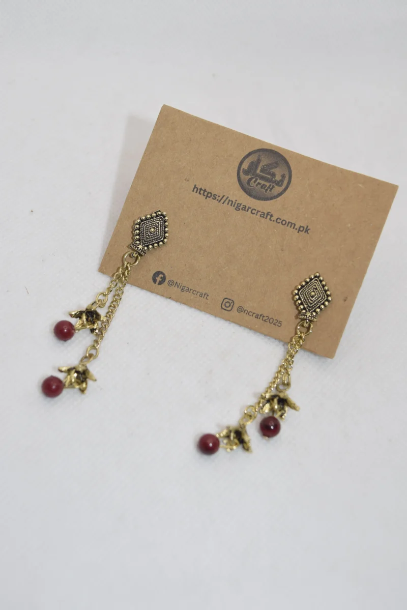 Long Chain Jhumki Earrings