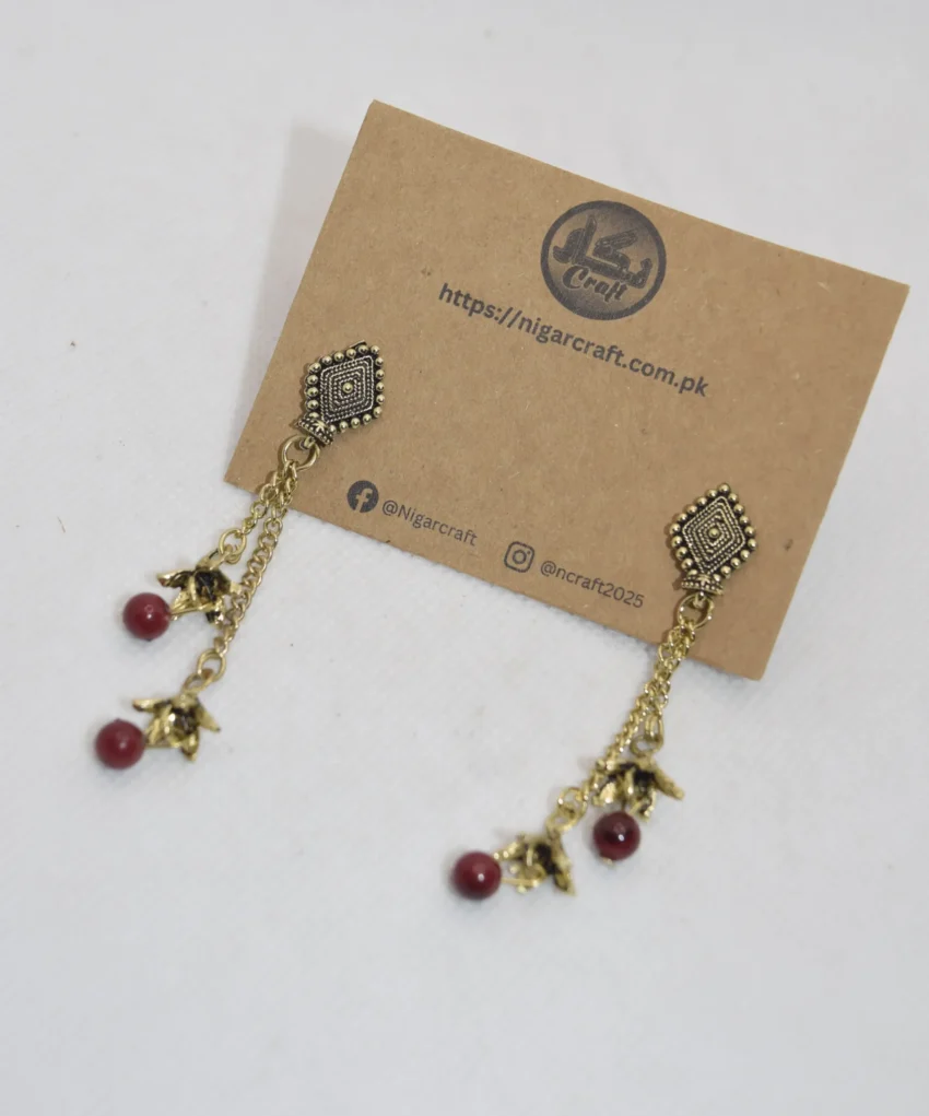 Long Chain Jhumki Earrings