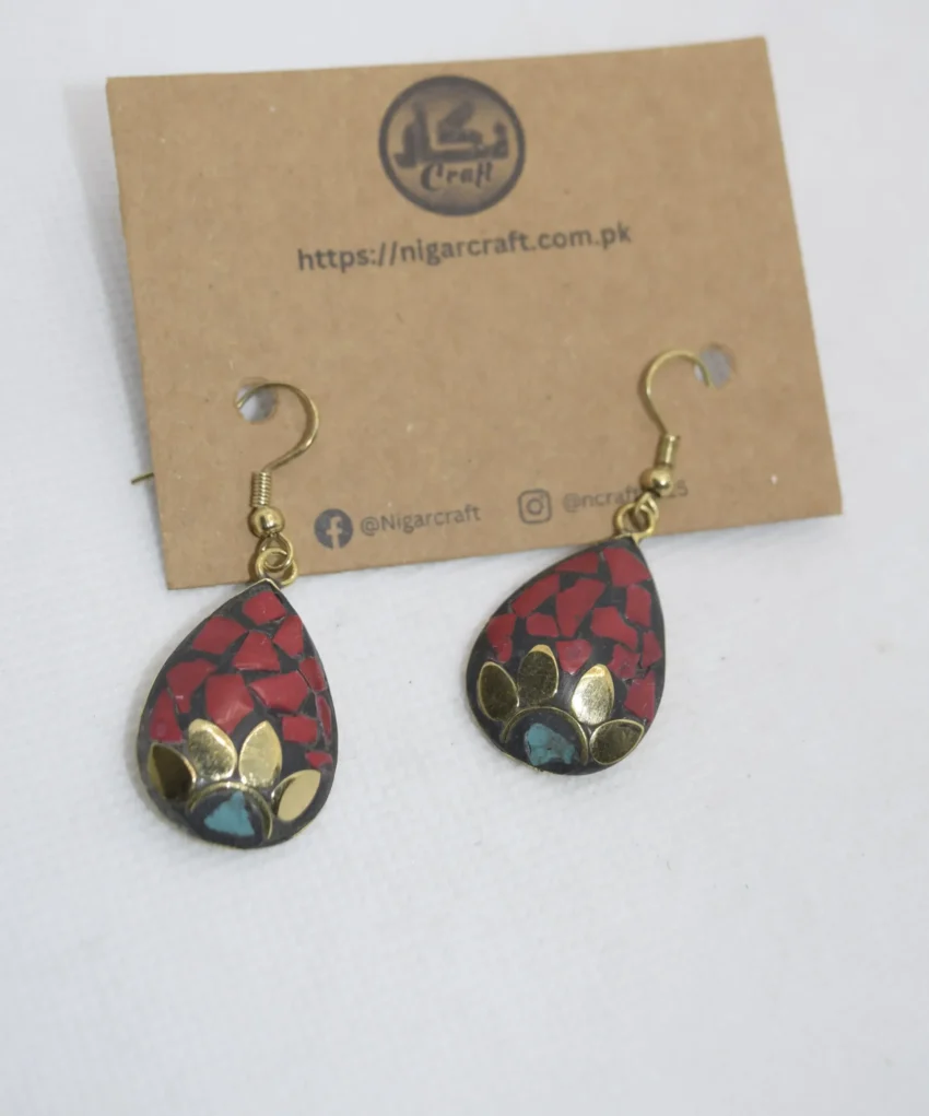 Red Afghani Earrings