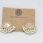 White Kundan Earrings