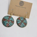 Round Oxidised Afghani Earrings