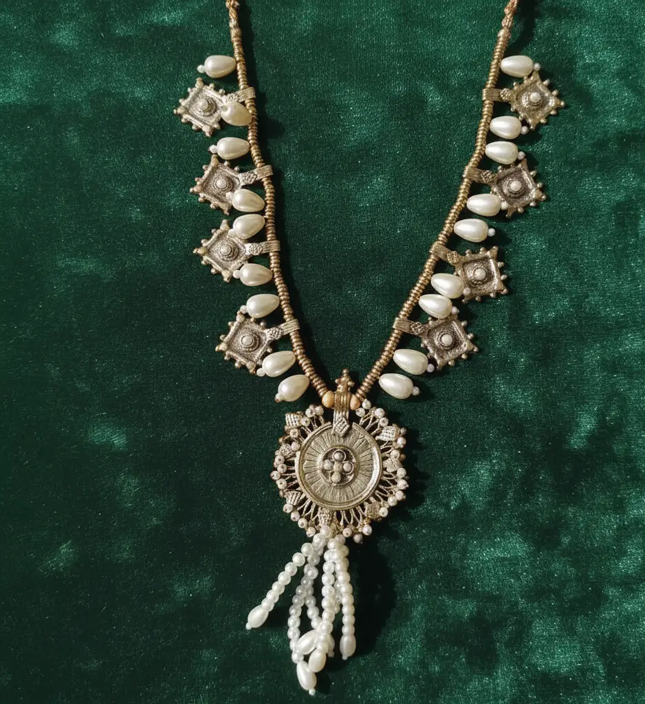 Vintage Gold Long Mala Design (1)