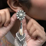 Appealing Tear Drop Silver Earrings (1)