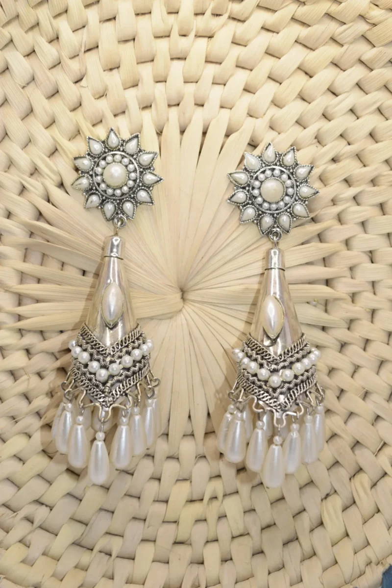 Appealing Tear Drop Silver Earrings (1)