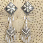 Long Silver Earrings Drop