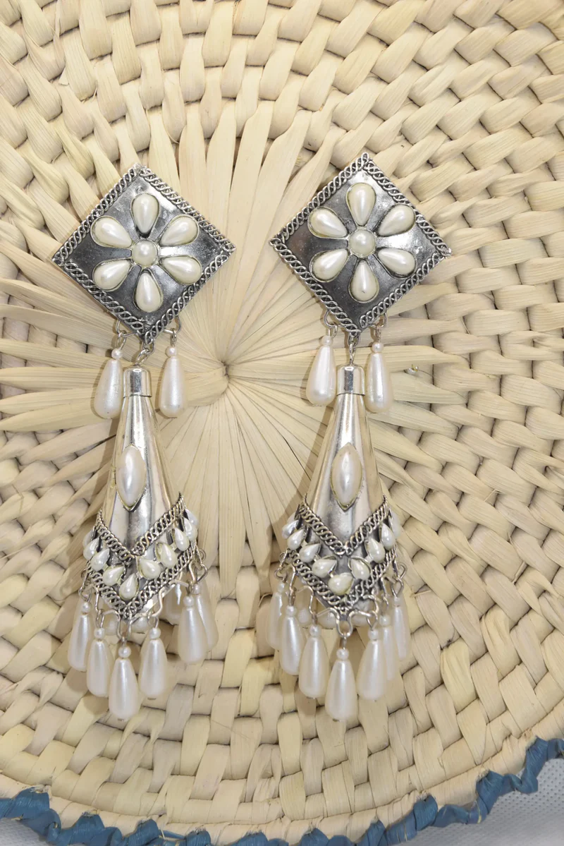 Long Silver Earrings Drop