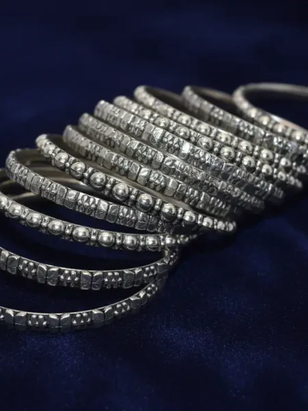 Stunning Silver Metal Bangles for Girls