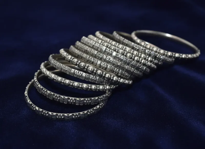 Stunning Silver Metal Bangles for Girls