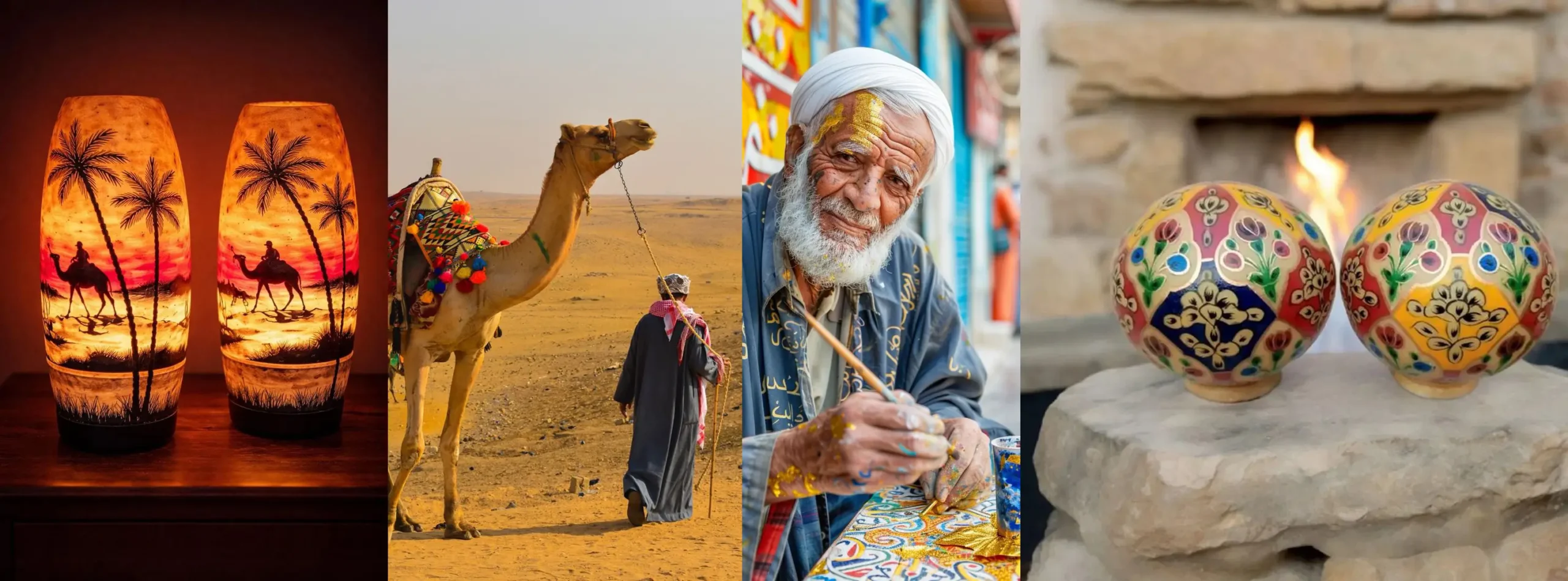 Camel Skin Lamps Handcrafted