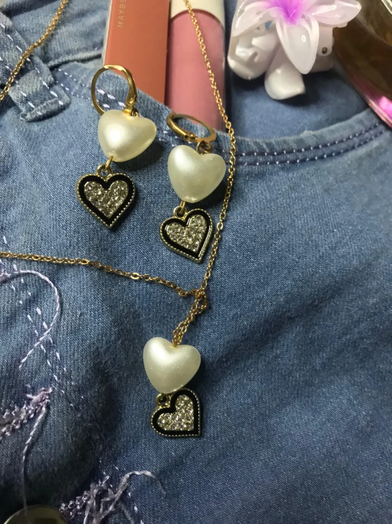 Heart Necklace and Earrings