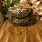Beautiful Gold Metal Clutch Bag