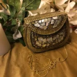 Beautiful Gold Metal Clutch Bag