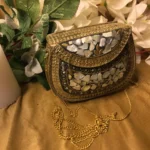 Beautiful Gold Metal Clutch Bag