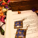 Blue Stone Earrings Gold