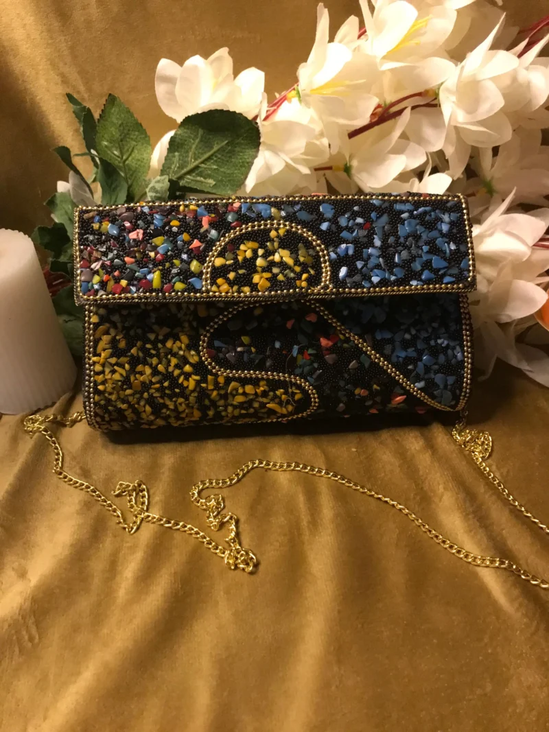 Mosaic Metal Clutch Bag (1)