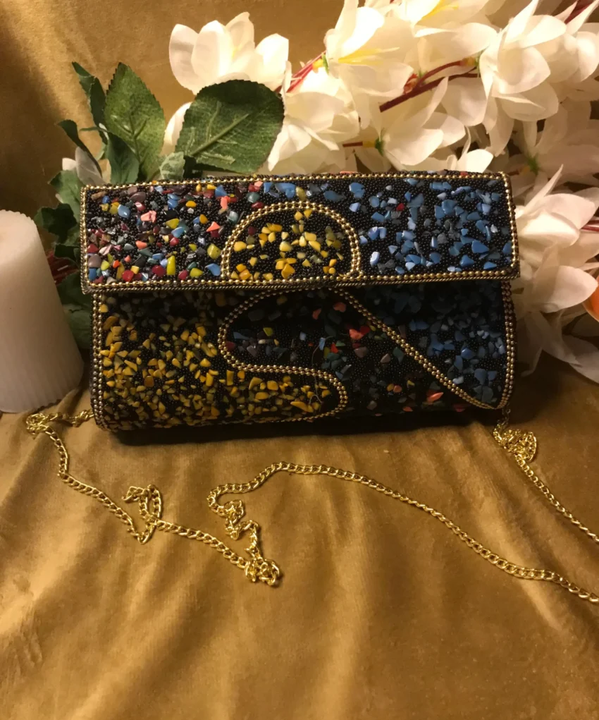 Mosaic Metal Clutch Bag (1)