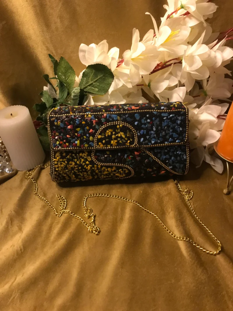 Mosaic Metal Clutch Bag (1)