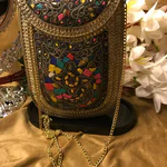 Structured Metallic Clutch Bag & Chain (1)