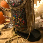 Structured Metallic Clutch Bag & Chain (1)