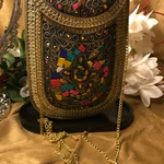 Structured Metallic Clutch Bag & Chain (1)